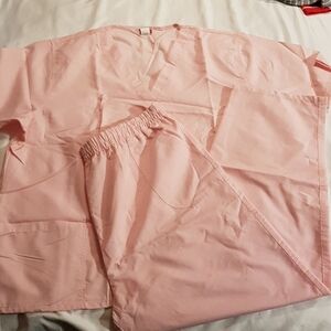 Women's Sherly pink 3X scrubs top & pants set